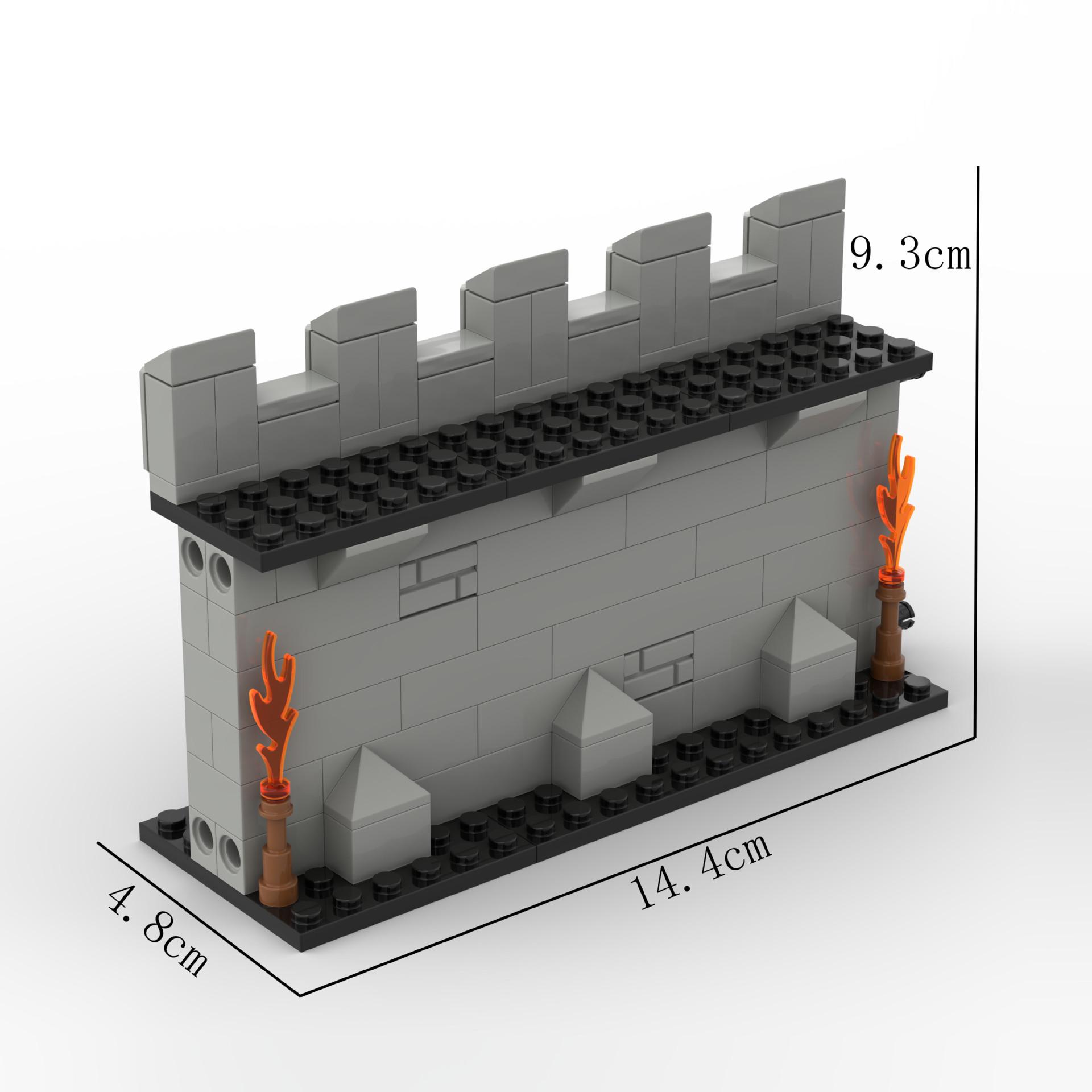 Medieval City Block Building Set - Interlocking Tower and Wall Scene Assembly