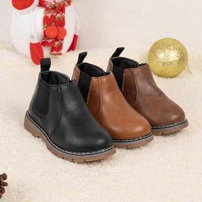 Bottes en Cuir Mode Enfant: Bottes Martin Antidérapantes Élégantes pour Garçons et Filles avec Semelle Épaisse et Caractéristique d'Augmentation de Hauteur.