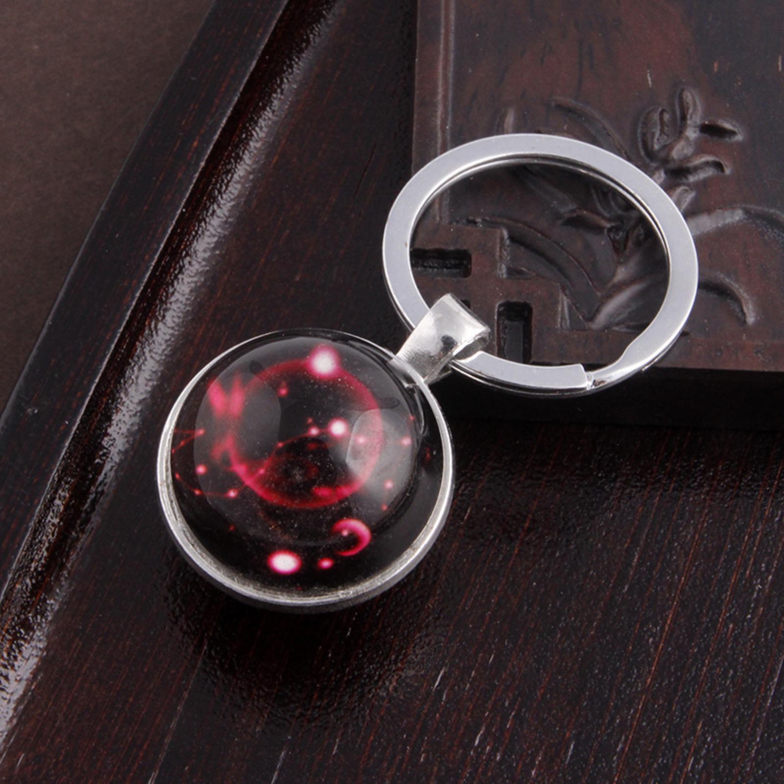 Большой Круглый Кристаллический Знак Светящийся в Темноте Брелок с Двенадцатью Знаками