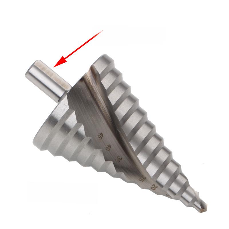 DIY Spiral Groove Step Drill with 6-60MM Pagoda Design and 4241 Triangular Handle for Hole Expansion