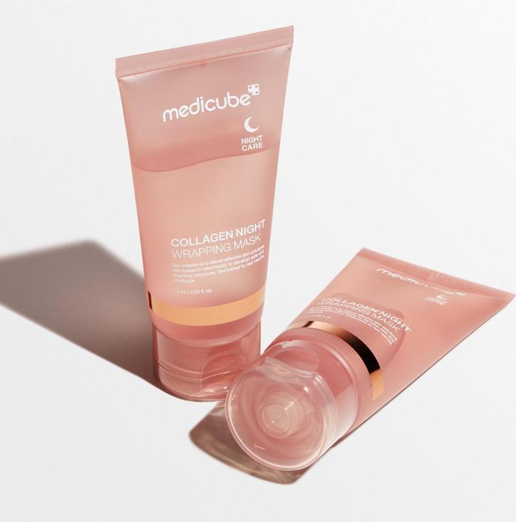 MEDICUBE Collagen Night Wrapping Mask 75ml (+Brush) - Overnight Skin Firming & Hydration