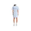 Timberland Solid Color Button Down Short Sleeve Dress Women Dresses Blue Purple Gray A6AEH-DJ0