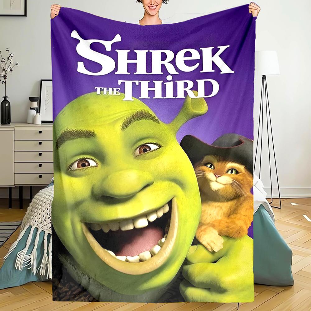 Shrek Theme Printed Blanket - Perfect for Couch, Bed, Travel & Outdoor Use | Machine Washable, Cozy & Durable.