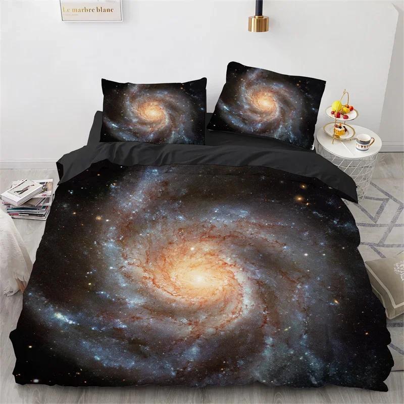 Starry Sky Duvet Cover Boundless Abstract Galaxy Bedding Set Microfiber Space Universe Star Quilt Cover Twin Queen For Kids Teen