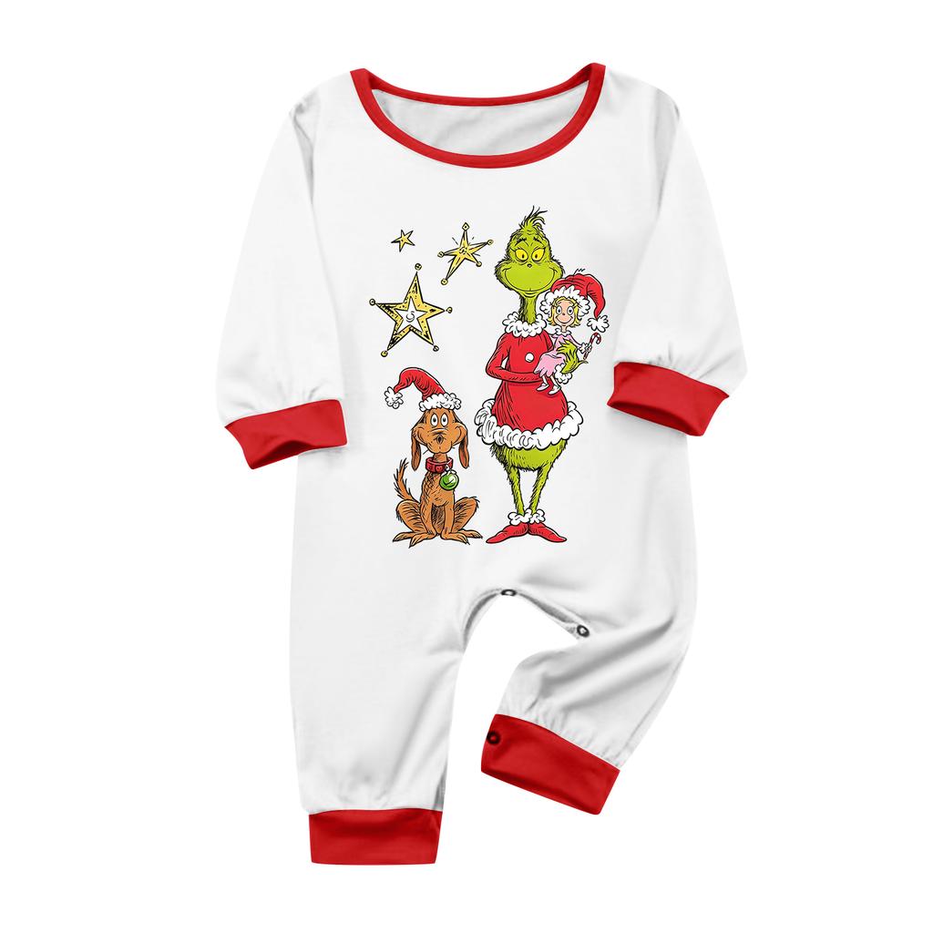 Christmas Print Neck Top and Jogger Pants Set for Holiday Casual Outfit