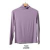 Korean Half-High Collar Slim Fit Modal T-Shirt - Long-Sleeve Solid Color Top