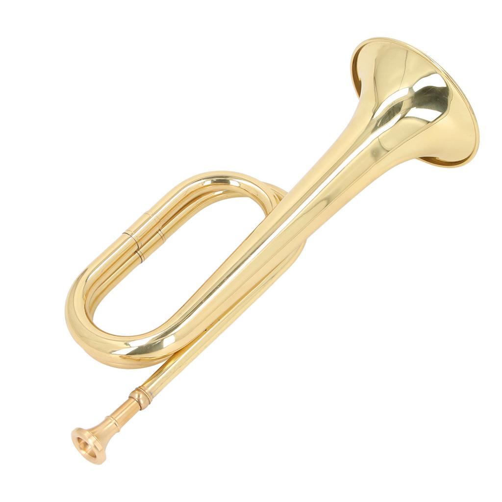 C Key Spanish Bugle Brass Cavalry Trumpet Blowing Pipe Instrument 11cm Diameter 34cm Height Mouthpie