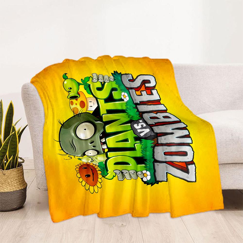 Plants Vs Zombies Adventure Blanket Warmthful Decor Perfect for Chair Office Sofa Four Seasons Multipurpose Modern Style