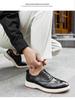 2026 Spring Men's Brogue Shoes: Korean Style, British Trend, Breathable, Formal Leather for Weddings and Business