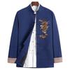Chinese Style Hanfu Tang Clothes Men Balck Jackets Cotton Embroider Dragon Kong Fu Costume Traditional China Clothing Plus Size