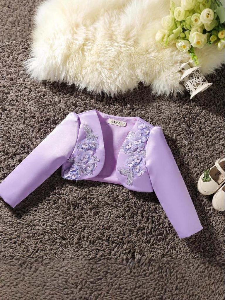 Girls' Long-Sleeve Princess Evening Cape Shawl for Flower Girl or Baby Girl Wedding Dress.