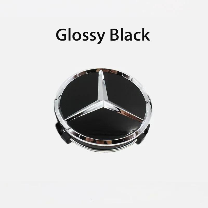 2025 Hot For Mercedes Benz Mercedes Benz 75mm Black and Silver AMG Hubcap Center Cap Upgrade Wheel Hub Cover