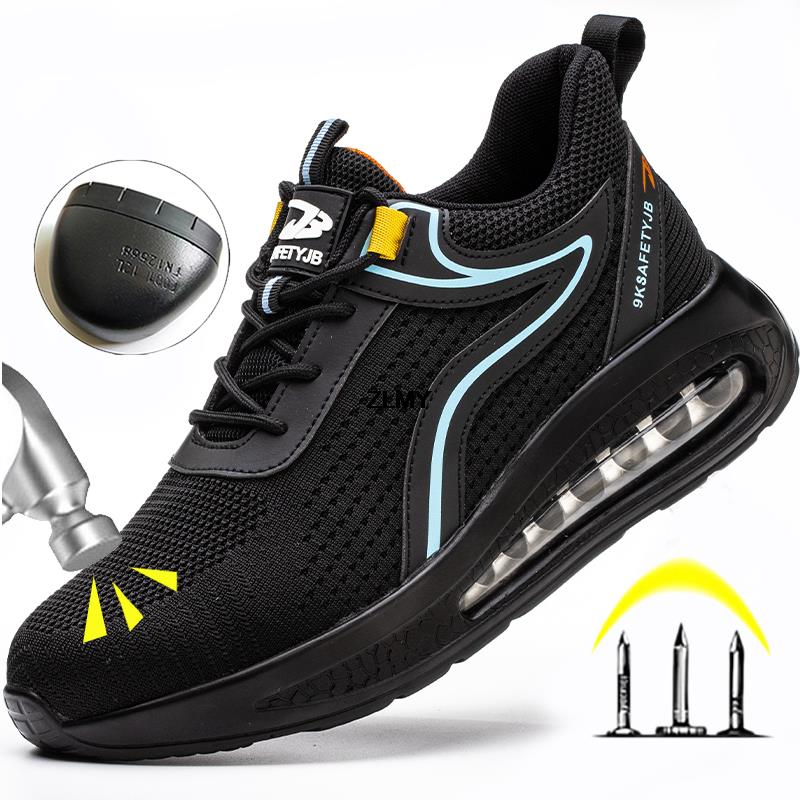 Breathable Steel Toe Safety Shoes for Men Work Puncture Proof Sport Sneakers Construction Security Boots