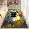 Pug Dog with Colorful Flowers suitable as a non-slip mat for the living room or bedroom sofa