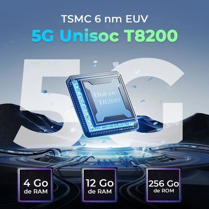 Unzerbrechliches 5G-Handy HOTWAV Hyper 7S 16GB+256GB 6,6" Bildschirm 10800mAh Unzerbrechliches Smartphone Android 14 Dual-SIM/NFC Schwarz