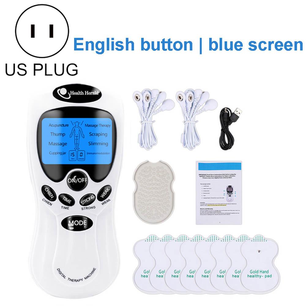 8-Mode Electric Tens Muscle Stimulator EMS Acupuncture Therapy for Face Body Pain Relief Massager Digital Electrostimulator