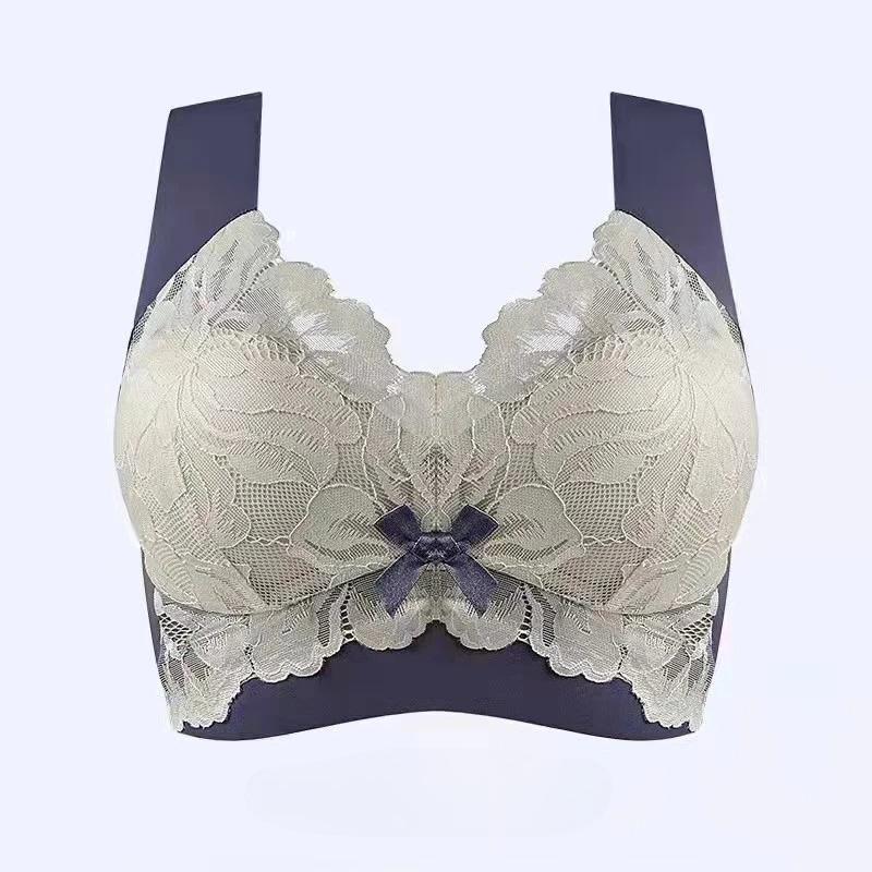 

Безшовні бюстгальтери великого розміру мереживні без кісточок жіночий жилет жіночий бюстгальтер без спинки топи пуш-ап без кісточок великого розміру нижня білизна 6L синій