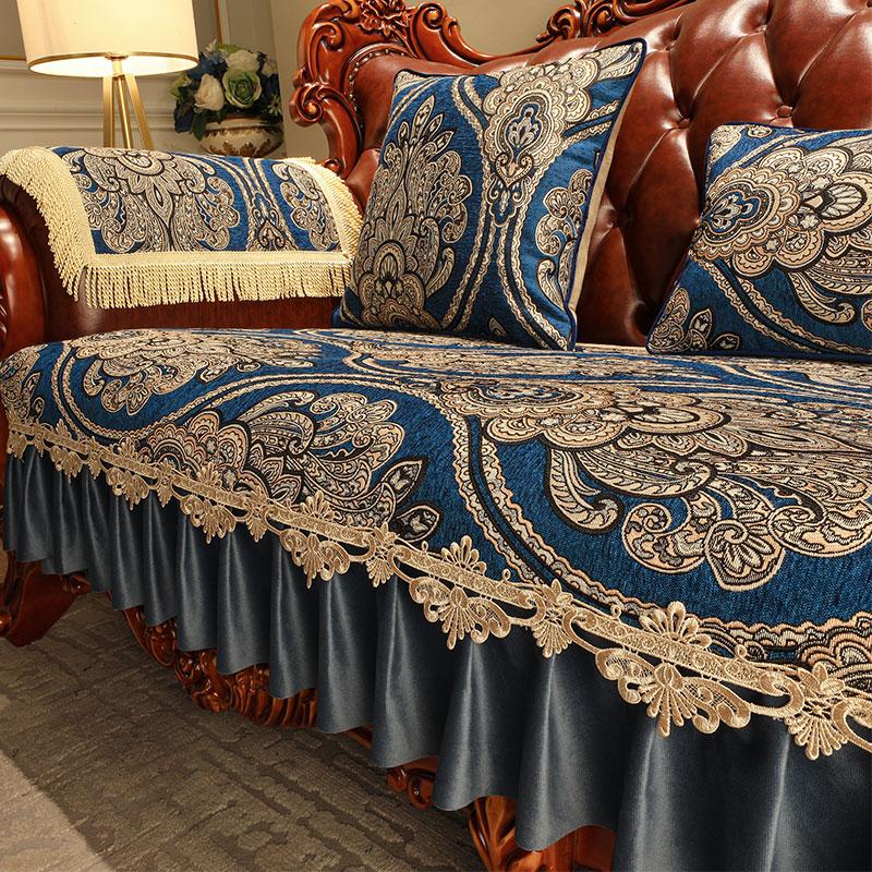 American Sofa Cushion Home Luxury Anti-slip Slipcover Four Seasons Universal Living Room Sofa Cover European Chenille Cushion