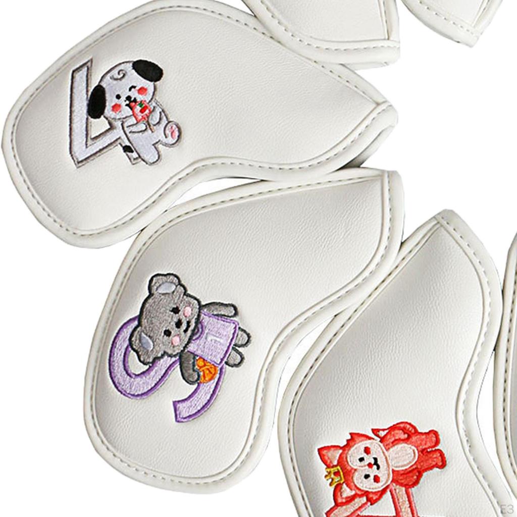 9 Sztuk Kolorowy Zestaw Pokrowców na Główki Żelazek Golfowych, Wyposażenie Ochronne na Główki Kijów Numer Kija