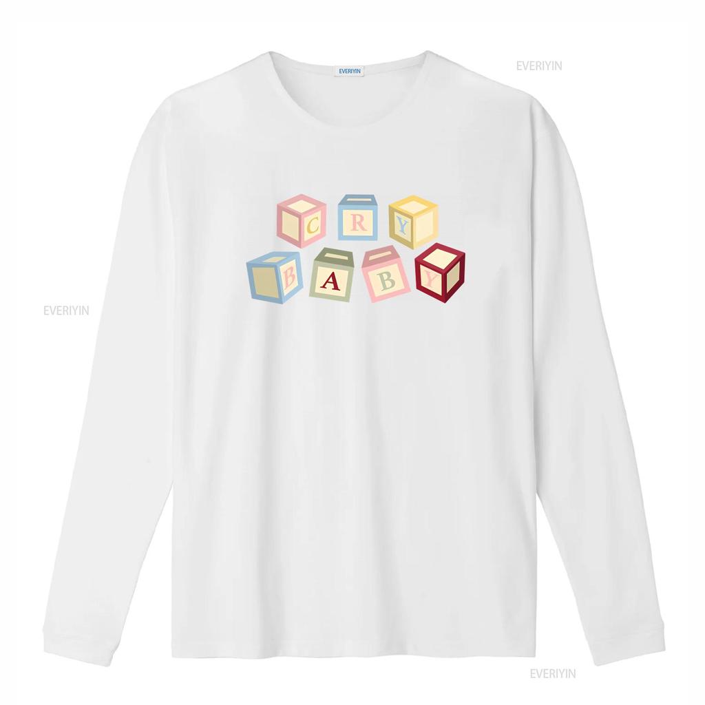 Melanie Martinez Cry Baby Alphabet Blocks Print T Shirt for Boys Vintage Washed Homme Soft Top For Everyday Wear Fashion
