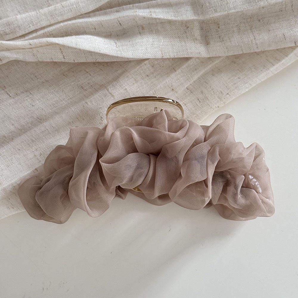 Elegant Pleated Mesh Hair Clip - INS Style Large High-End Updo Accessory