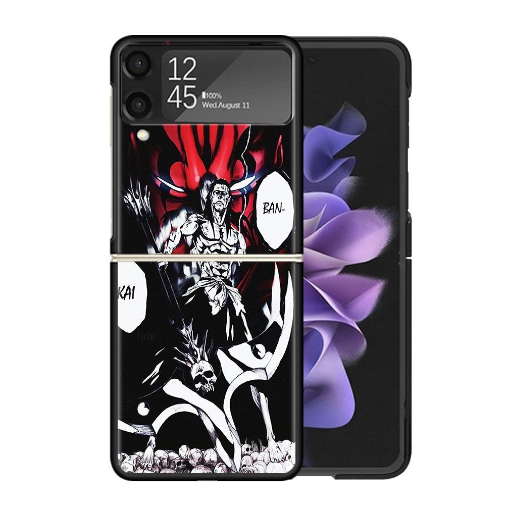Bleach Zaraki Kenpachi Clear Phone Case For Samsung Z Flip 7 6 5 4 3 Galaxy ZFlip7 ZFlip6 ZFlip5 ZFlip4 ZFlip3 5G Print Cover Z