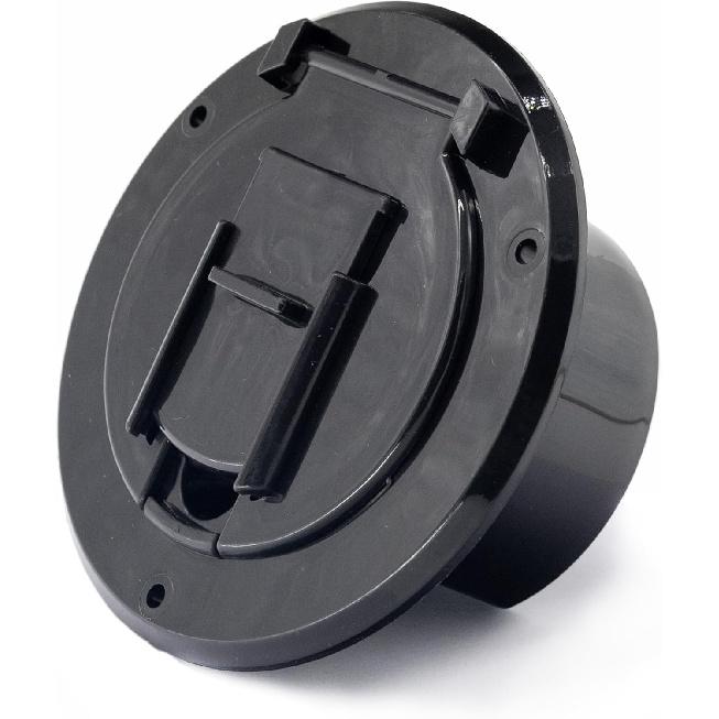 X-Haibei RV Trailer Camper Electric Power Cord Cable Hatch Round Fits 2-3/4 Inches Dia. Hole Flip Up Cover (Black)