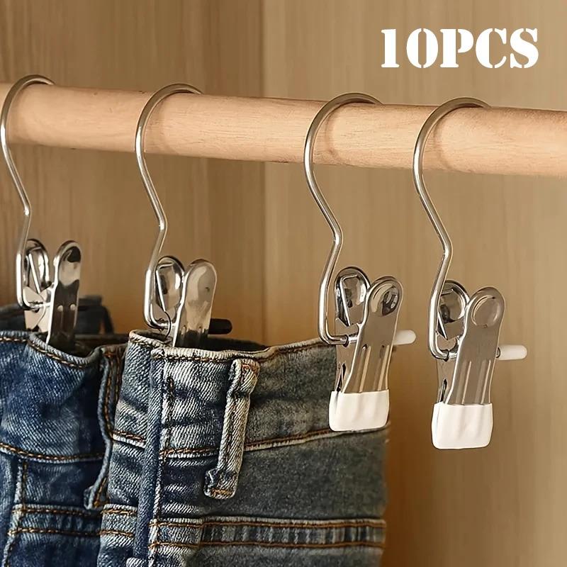 

10/20/30pcs Stainless Steel Clothespin Clips Laundry Hanging Hooks Clip Multipurpose Boot Organizer Portable Home Storage Hanger