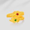 Gold-Plated Brass Dragon And Phoenix Ring Ring Flying Dragon In The Sky Couple'S Open Ring Adjustable Party Jewelry Gifts