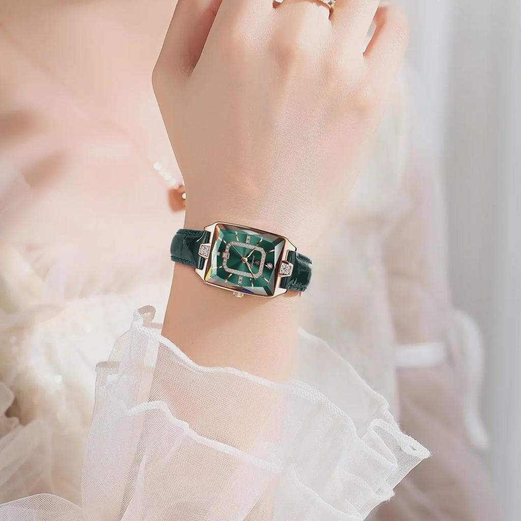 POEDAGAR Rectangle Luxury Women's Watches Waterproof Date Leather Woman Watch Elegant Fashion Quartz Women Wristwatch