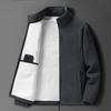 Men's Lambswool Fleece Jacket - Autumn/Winter Velvet Lined, Thick Warm Outerwear for Middle-Aged & Elderly.