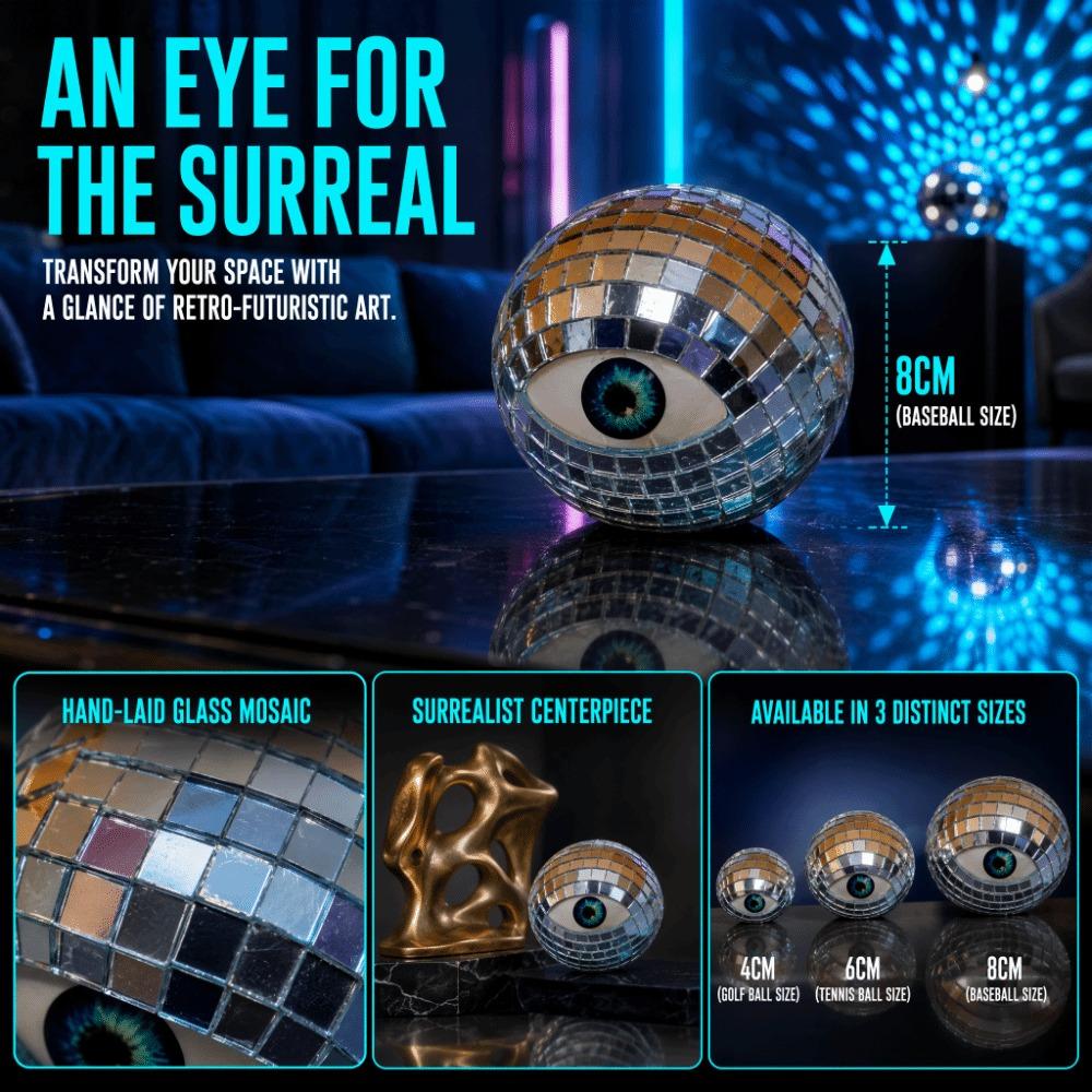 Reflective Ornament Disco Ball Glass Mirror Eyeball Decoration Halloween Disco Ball Table Decor