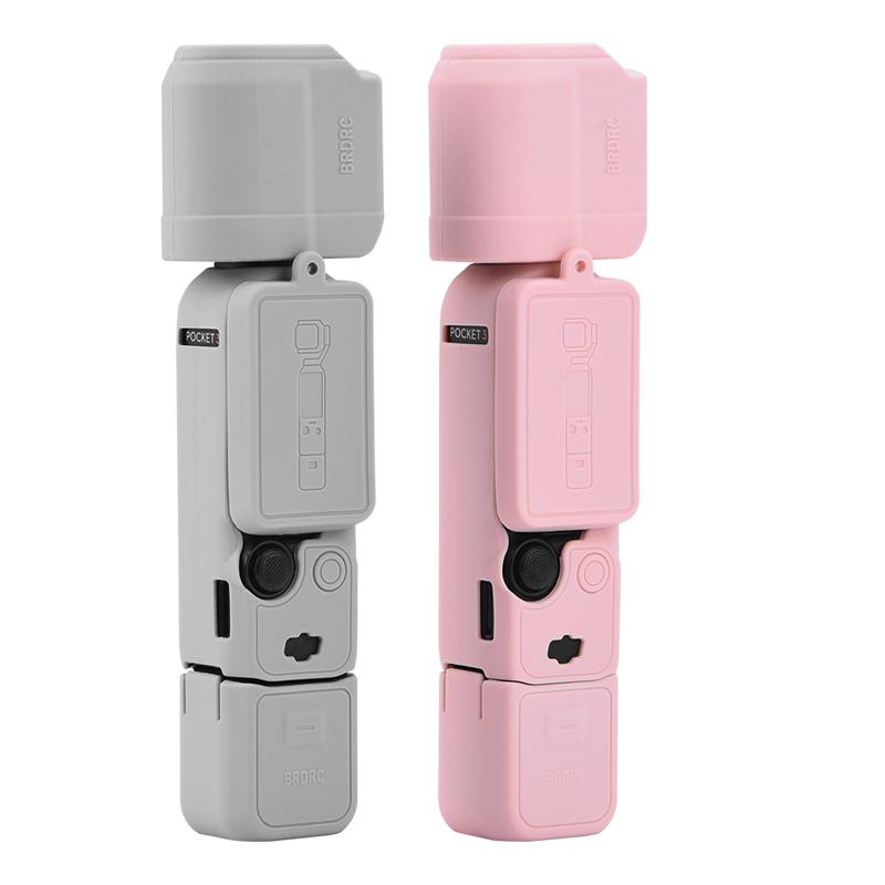 Capa de Silicone Anti-Impacto para Câmera Gimbal DJI Osmo Pocket 3 Capa Protetora Macia para Handle Tampa da Lente