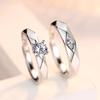 Version Korean Of Men Fashion And Women Couples Ring Live Platinum Plated Wedding Light Luxury Zircon Ring Valentines Day Gift