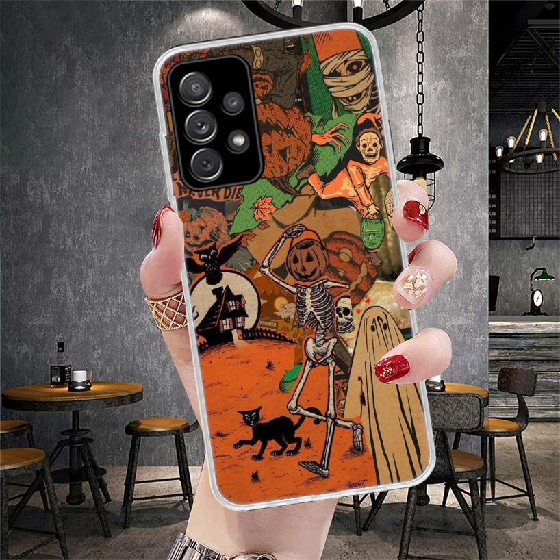 October Fall Halloween Spooky Pumpkin Phone Case For Samsung Galaxy A71 A51 A41 A31 A21S A11 A70 A50 A40 A30 A20E A10S A20S A6 A