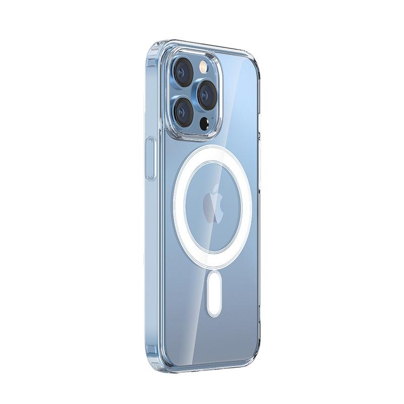 Magsafe Magnetic Suction Phone Case Suitable for Apple 16 Transparent Acrylic 13pro Full-inclusive IPhone 15 Hard Case