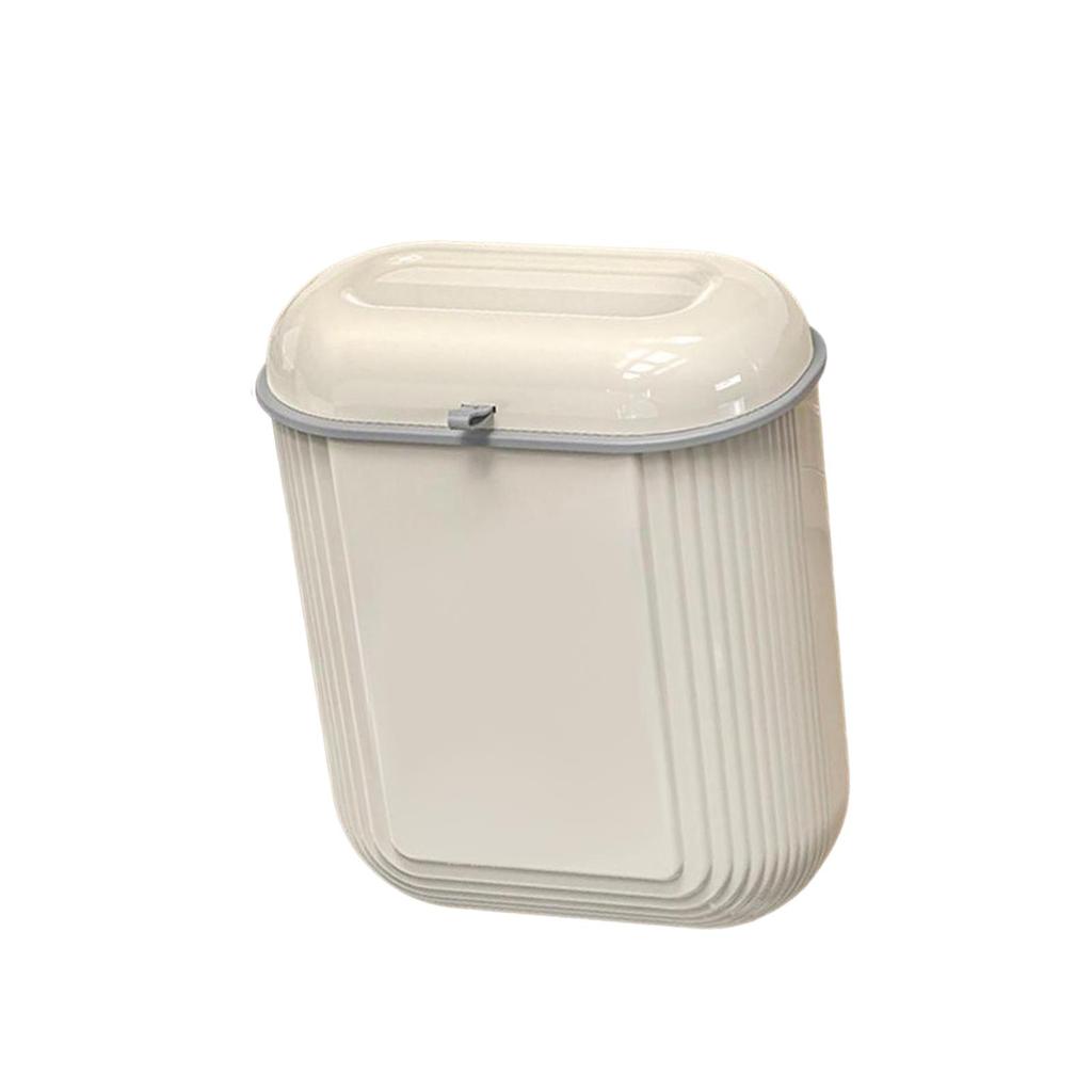 Hanging Trash Can with Lid Stylish Space Saving Garbage Container Waste Basket Bin Kitchen Compost Bin for Cupboard Counter Top