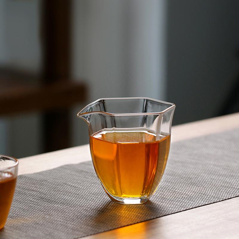 Hexagonal Transparent Glass Fair Cup for Kung Fu Tea Set