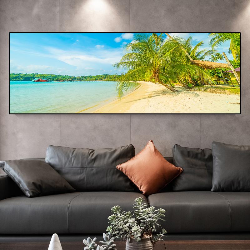 Landscape Tropical Sea Beach Canvas Painting Palm Tree Posters And Prints Wall Art Pictures Living Room Home Decor No Frame
