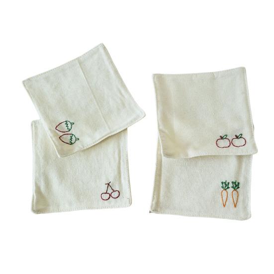 4 pièces sous-verres rustiques en coton, dessous de verre tissés à carreaux brodés à la main pour tasses à café et à thé, protège-table lavable résistant à la chaleur pour la maison