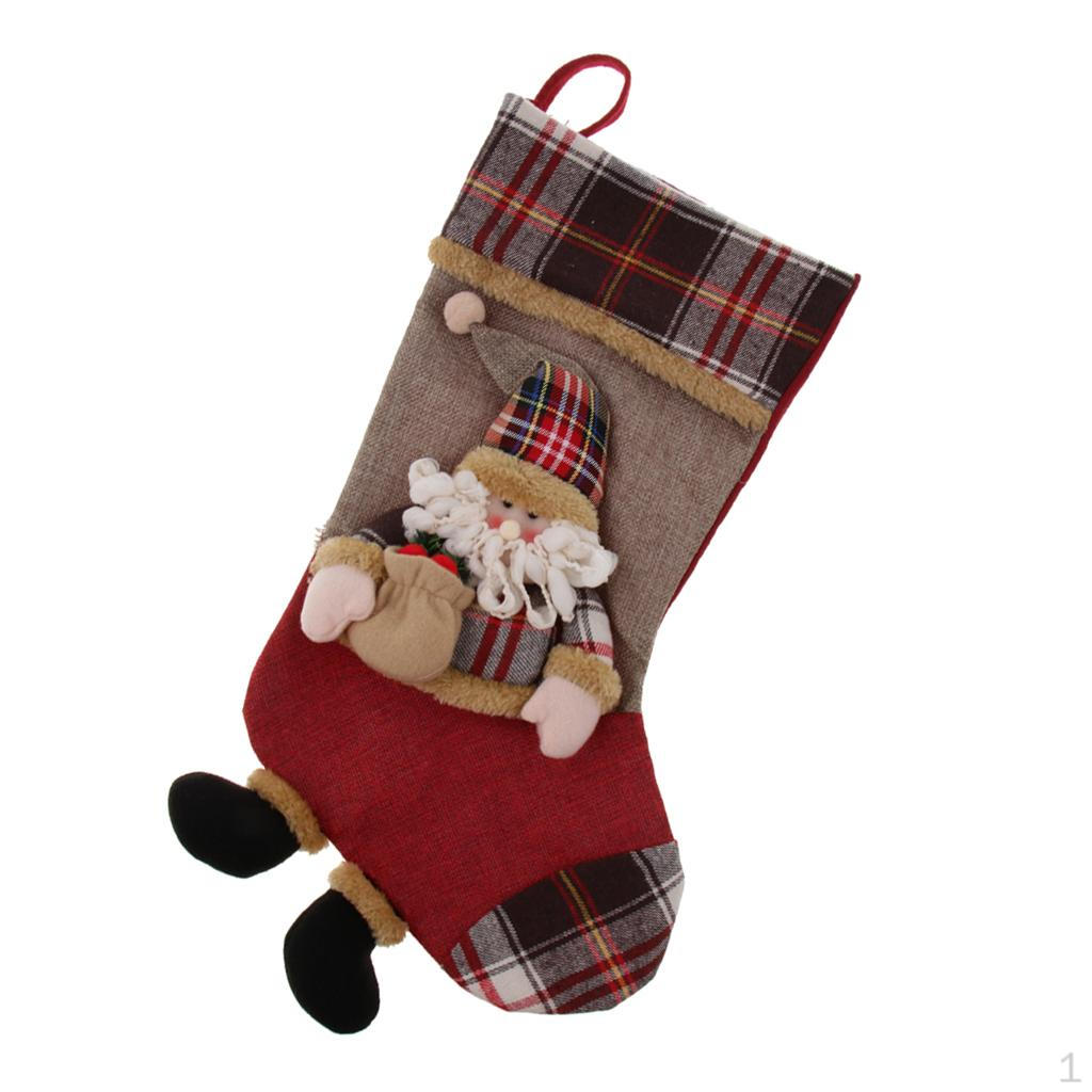 Christmas Decoration Stocking, Non-woven Fabric, Santa, Elk, Snowman (Stereoscopic Type) Santa