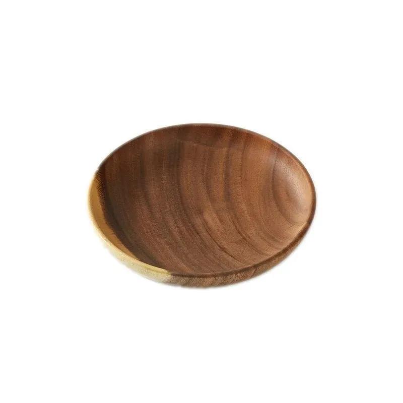 1pc Kitchen Round Wooden Dried Fruit Tray Snack Plate Handcraft Food Dish Tray Walnut Wood Tableware Japanese Kitchen Cake Stand