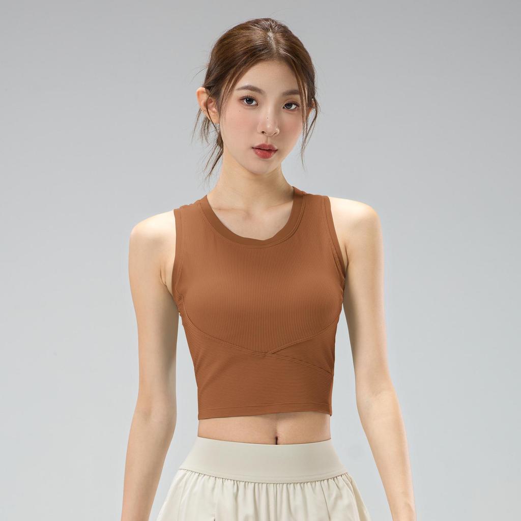 Women's Shockproof Yoga Tank: Wearable One-Piece Fitness & Pilates Bra Top