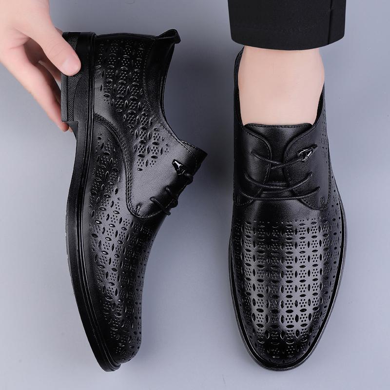 Fashion Genuine Leather Casual Shoes for Men Luxury Outdoor Oxford Shoes High Quality Lace Up Derby Shoes Formal Dress Footwear Sneakers