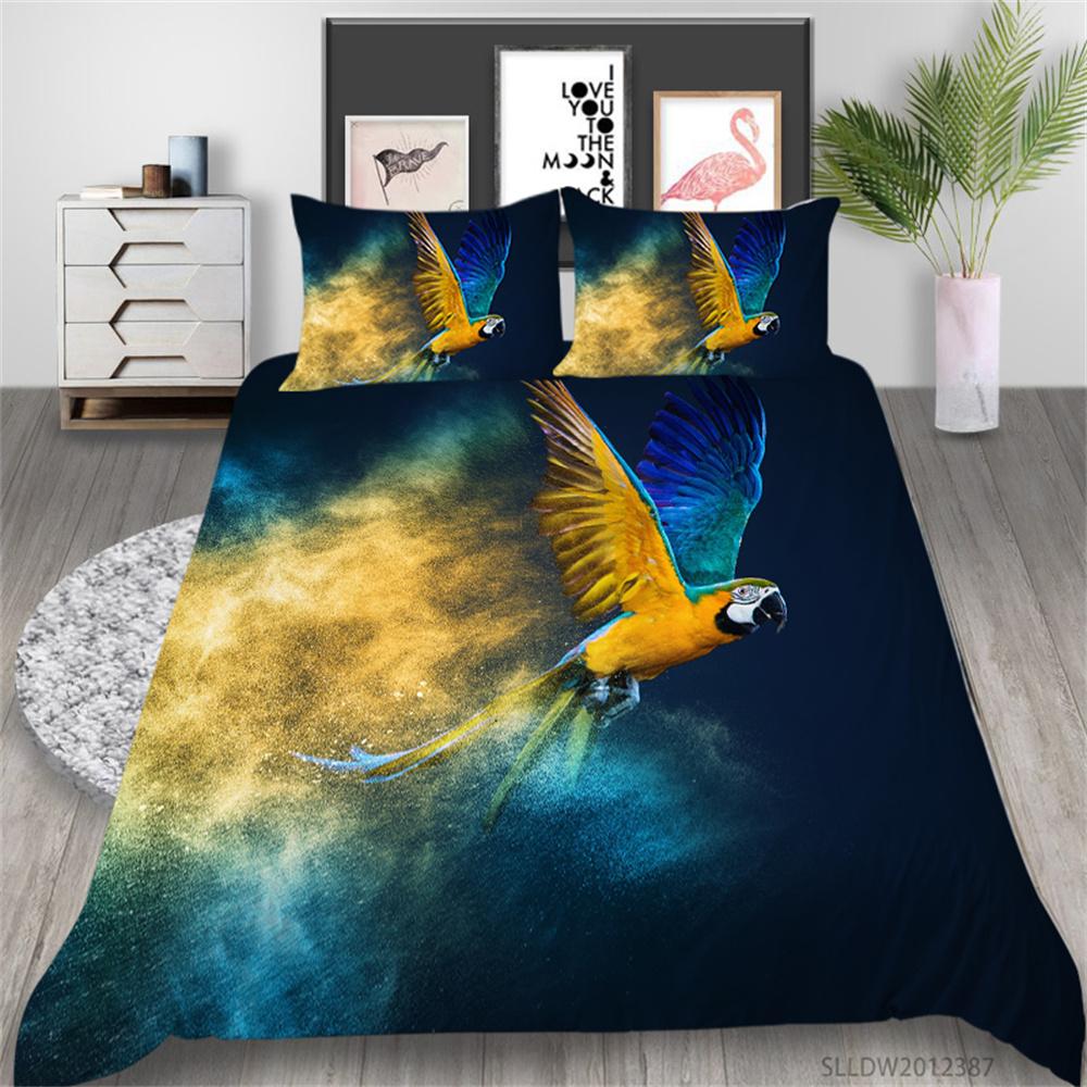Bedding Set 3D Birds Home Bed Cover Homes Bedclothes Textiles Cool Children Boys Single Double King Size Bedding Cover