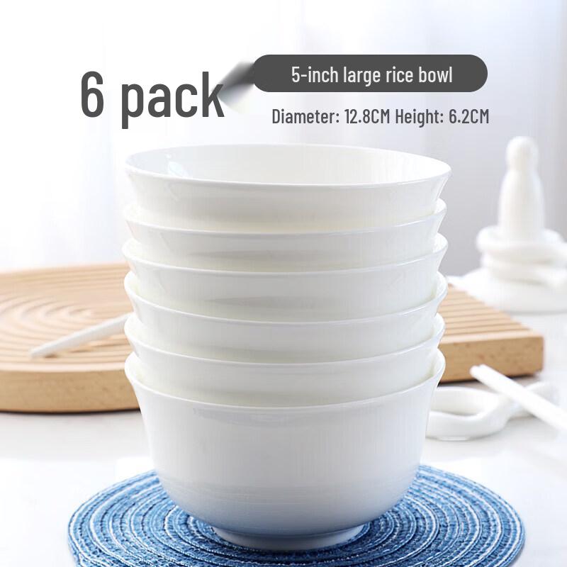Pure White Ceramic Rice & Soup Bowl
