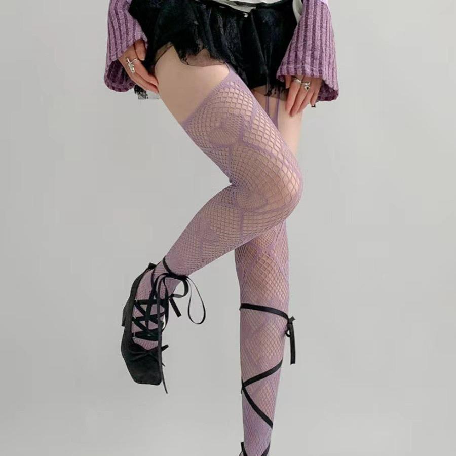 Spicy Y2K Cutout Lace Fishnet Stockings - Spring/Summer