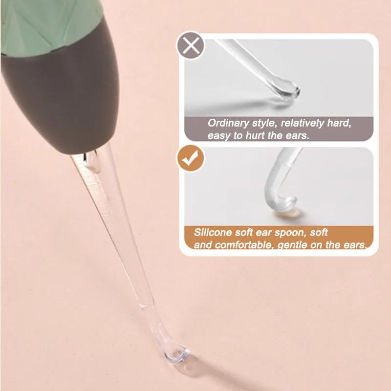 Luminous Ear Spoon USB Ear Cleaner Spoon Ear Wax Picker Removal Cleaning LED Light Nose Clip Children Adults Ear Care Tools Kit
