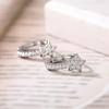 Huitan Fashion Star Hoop Earrings with Dazzling CZ Simple Stylish Ear Accessories for Women  Color Exquisite Girls Jewelry