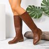 Retro Low-heeled Knight Boots 2025 Winter New British Style Sleeves Are No More Than Knee-length Boots for Women